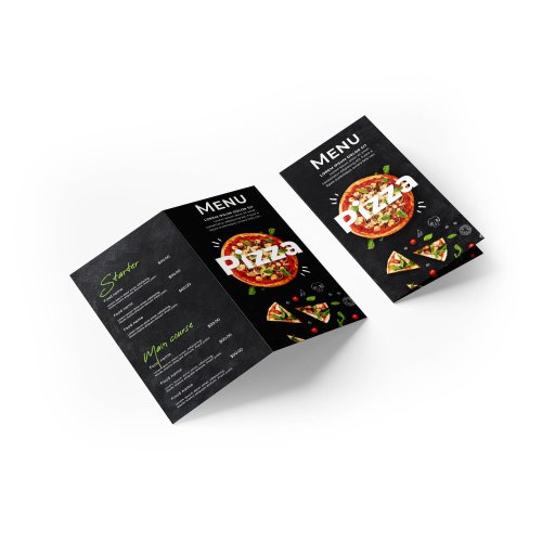 Karta menu składana do DL, foliowana