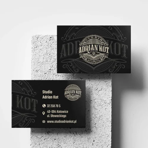 Wizytówki z folią błysk lub mat - projekt i druk